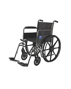 Medline Basic Wheelchair With Detachable Footrest, 250-Lb Capacity, Black/Graphite