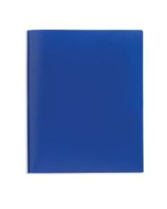 Office Depot Brand 2-Pocket Poly Folder with Prongs, Letter Size, Blue