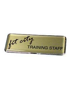The Mighty Badge Name Badge Starter Kit, For Inkjet Printers, 1in x 3in, Gold, Pack Of 10