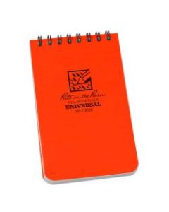 Rite in the Rain All-Weather Spiral Notebooks, Top, 3in x 5in, 100 Pages (50 Sheets), Orange, Pack Of 12 Notebooks