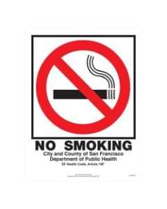 ComplyRight City & County Specialty Posters, No Smoking, English, San Francisco, 8 1/2in x 11in