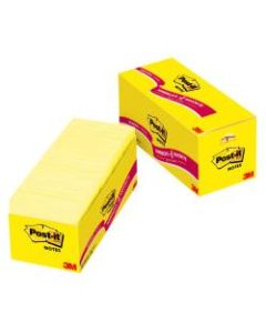 Post-it Notes, 3in x 3in, Canary Yellow, Pack Of 18 Pads