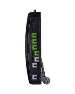 CyberPower CSP706TG Advanced Power Strips 7 - Outlet Surge with 2250 J - Clamping Voltage 400V, 6 ft, NEMA 5-15P, Right Angle - 45 deg. Offset, 15 Amp, EMI/RFI Filtration, Black, Lifetime Warranty