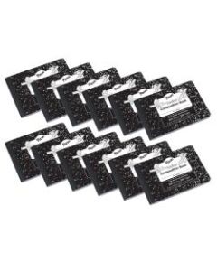 Pacon Junior Composition Books, Wide Ruled, 5in x 7-1/2in, Black Marble, 100 Sheets, Pack Of 12 Books