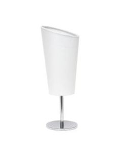 Simple Designs Mini Chrome Table Lamp With Angled Shade, 12-5/8inH, White Shade/Chrome Base