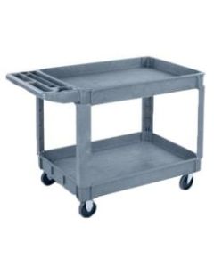 Carlisle 2-Tier Polypropylene Utility Cart, 33inH x 25inW x 45inD, Gray
