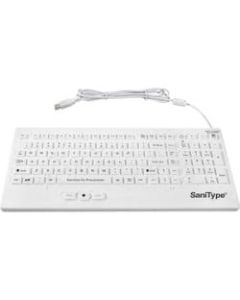 SaniType RUGGED-POINT Keyboard - Cable Connectivity - USB Interface - 105 Key On/Off Switch, Media Player Hot Key(s) - QWERTY Layout - Workstation - Trackpoint - PC, Windows - Membrane Keyswitch - White