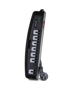 CyberPower CSP708T Professional 7 - Outlet Surge with 1650 J - Clamping Voltage 400V, 8 ft, NEMA 5-15P, Right Angle - 45 deg. Offset, 15 Amp, EMI/RFI Filtration, Black, Lifetime Warranty
