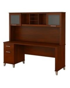 Bush Furniture Somerset Office Desk With Hutch, 72inW, Hansen Cherry, Standard Delivery