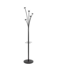 ALBA Tree-Hook Coat Stand With Umbrella Holder, 73 5/8inH x 15inW x 15inD, Black