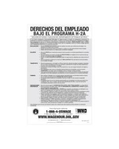 ComplyRight Federal Specialty Posters, Employee Rights Under The H-2A Program, Spanish, 11in x 17in