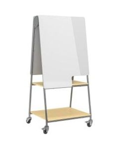 Safco Learn Mobile Whiteboard, 63-7/16inH x 30inW x 24-1/16inD, White/Silver