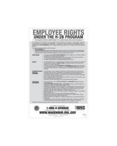 ComplyRight Federal Specialty Posters, Employee Rights Under The H-2B Program, English, 11in x 17in