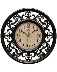 Infinity Instruments Sofia 12in Round Wall Clock, Brown
