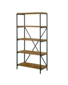Glamour Home Ailis 68inH Etagere Bookcase, Brown