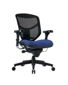 WorkPro Quantum 9000 Series Ergonomic Mesh/Premium Fabric Mid-Back Chair, Black/Royal
