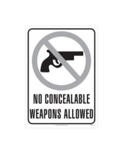 ComplyRight Federal Specialty Posters, No Concealable Weapons Allowed, English, 8 1/2in x 12in