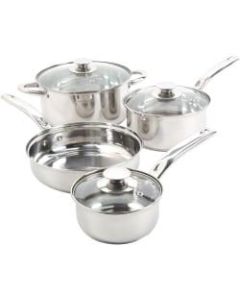 Sunbeam Ansonville 7-Piece Stainless Steel Cookware Set, Silver