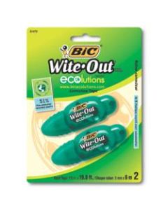 BIC Wite-Out Correction Tape - 0.20in Width x 19.80 ft Length - 1 Line(s) - White TapeWhite Dispenser - Flexible Tip, Non-refillable - 2 / Pack - White