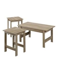 Sauder Beginnings 3-Piece Coffee Table Set, Oak