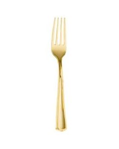 Amscan Plastic Dinner Forks, Gold, Pack Of 32 Forks