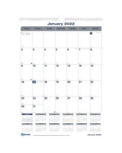 Blueline Net Zero Carbon Wall Calendar, 12in x 17in, 50% Recycled, January To December 2022, C171303