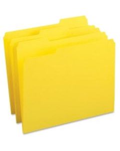 Business Source 1/3 Tab Cut Letter Recycled Top Tab File Folder - 8 1/2in x 11in - Top Tab Location - Assorted Position Tab Position - Yellow - 10% - 100 / Box