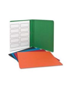 Oxford Twin Pocket 3-hole Fastener Folders - Letter - 8 1/2in x 11in Sheet Size - 3 Fastener(s) - 1/2in Fastener Capacity for Folder - 2 Inside Front & Back Pocket(s) - Leatherette Paper - Blue, Green, Yellow, Orange, Red - 25 / Box