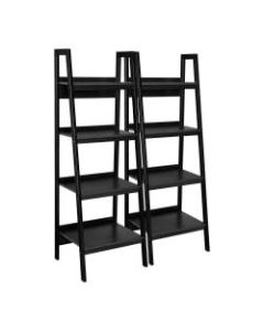 Ameriwood Home Ladder Bookcases, Black, Set Of 2
