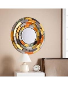 Southern Enterprises Baroda Round Decorative Mirror, 31inH x 31inW x 2inD, Multicolor