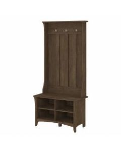 Bush Furniture Salinas Hall Tree with Shoe Storage Bench, Ash Brown, Standard Delivery