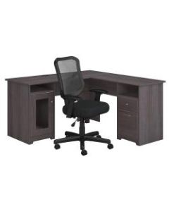 Bush Furniture Cabot 60inW L-Shaped Desk And Office Chair, Heather Gray, Standard Delivery