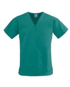 Medline ComfortEase Polyester/Cotton Ladies V-Neck 2-Pocket Scrub Top, Medium, Evergreen