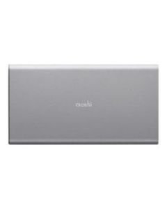 Moshi IonSlim 5K USB-C Portable Battery, Ultra-thin, 5000 mAh, USB-C and USB-A, Aluminum Construction - Titanium Gray