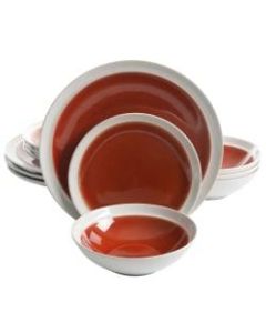 Gibson Elite Clementine 12-Piece Dinnerware Set, Red