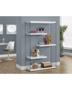 Monarch Specialties Open-Concept 4-Shelf Bookcase, Glossy White