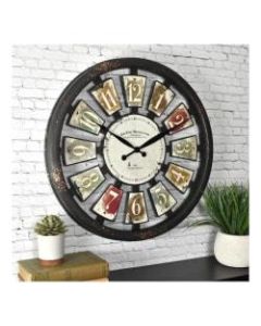 FirsTime & Co. Palette Plaques Plastic Wall Clock, Multicolor