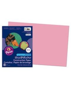 SunWorks Construction Paper, 12in x 18in, Pink, Pack Of 50