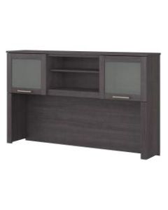 Bush Furniture 60inW Hutch For L-Shaped Desk, Storm Gray, Standard Delivery