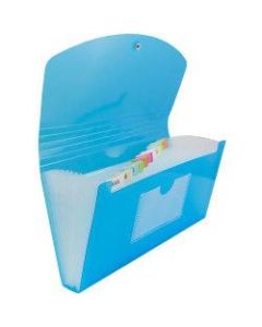 JAM Paper Expanding File, 6in Expansion, 4-1/2in x 7in, Blue