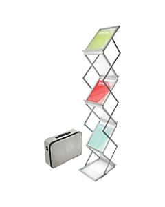 Deflect-O Collapsible Literature Floor Stand, 60inH x 11 1/2inW x 14 1/2inD, Silver