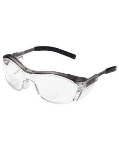 3M Nuvo Reader Protective Eyewear, +2 Diopter, Translucent Gray Frame Clear Lens, Pack Of 20