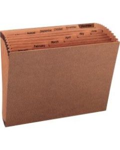 Sparco Heavy-Duty Accordion File, Letter Size, 30% Recycled, Brown, 12 Pockets