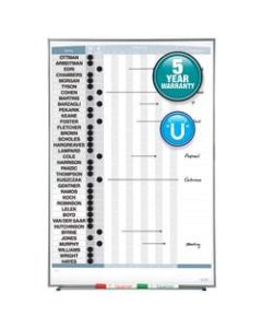 Quartet Matrix In/Out Board, 34in x 23in, Aluminum Frame With Silver Finish