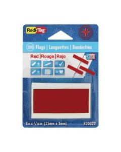 Redi-Tag Half-adhesive Small Page Flags - 0.19in x 1in - Rectangle - Red - Removable, Self-adhesive - 300 / Pack