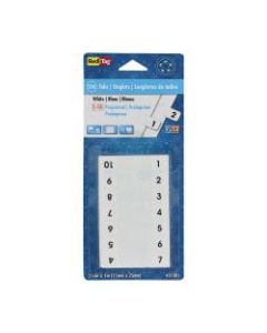 Redi-Tag Permanent Index Tabs, 1-10, White, 8 Sets (24 Blank), Pack Of 104 Tabs
