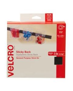 VELCRO Brand STICKY BACK Tape Roll, 3/4in x 30ft, Black