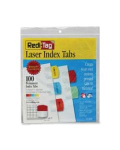 Redi-Tag Laser Index Tabs, 1 1/8in x 1 1/4in, Assorted, Pack Of 100