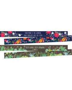 Barker Creek Double-Sided Borders, 3in x 35in, Petals & Prickles, 12 Strips Per Pack, Set Of 2 Packs