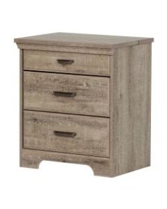 South Shore Versa Nightstand With Charging Station, 27-3/4inH x 23inW x 17-1/2inD, Weathered Oak